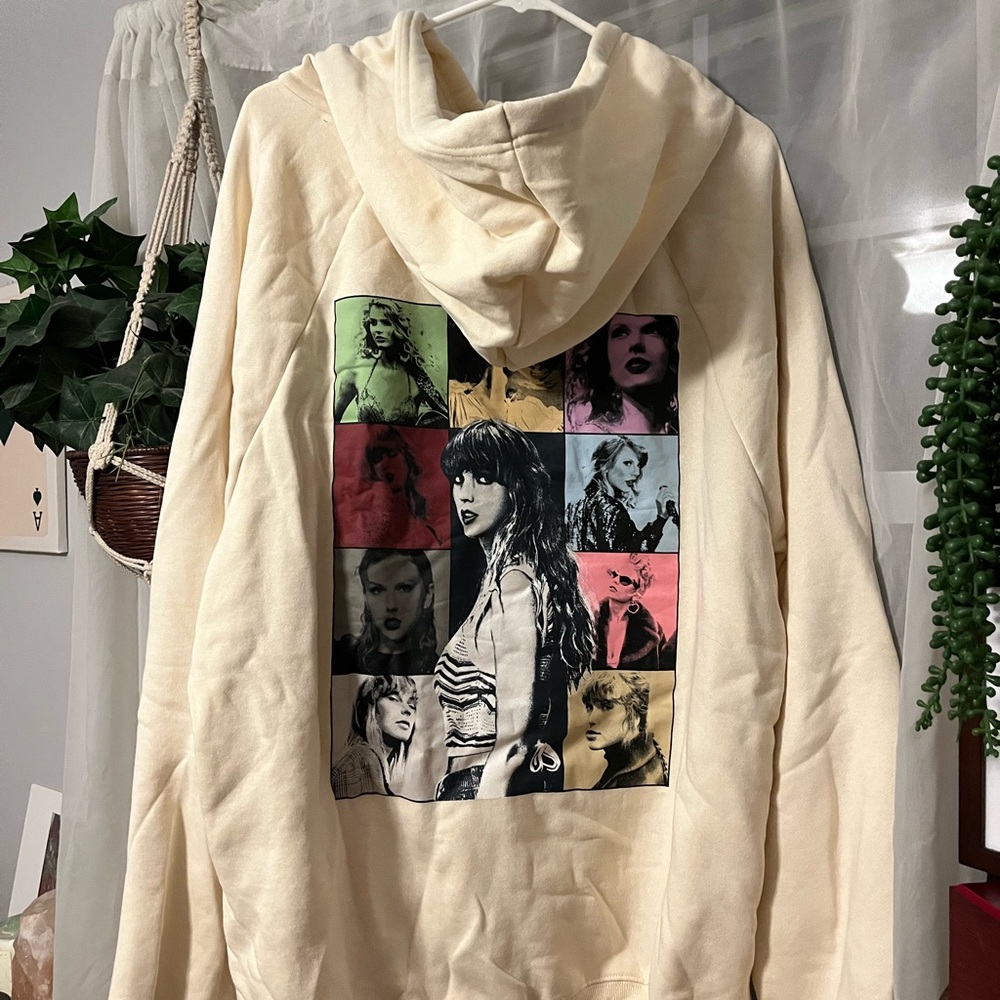 nwot taylor swift eras tour beige hoodie sweatshirt